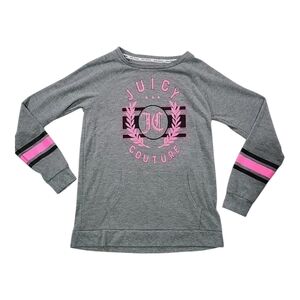 Juicy Couture Grey Crewneck Sweater with Hoodie Pocket sz XS